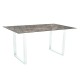Stern Kufentisch 160x90 cm Aluminium weiß mit Tischplatte Silverstar 2.0 Dekor Zement