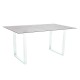 Stern Kufentisch 160x90 cm Aluminium weiß mit Tischplatte Silverstar 2.0 Dekor Zement hell
