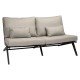 Stern Lounge-Sofa 2-Sitzer Jackie Aluminium schwarz matt Kissen 100% Polyacryl cream
