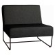 Stern Lounge-Sessel Mia Edelstahl schwarz matt Bezug Outdoorstoff seidenschwarz