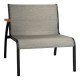 Stern Lounge-Seitenelement Laris Aluminium schwarz matt Bezug Textilen Leinen grau/Teakarmlehne rechts