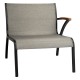 Stern Lounge-Seitenelement Laris Aluminium schwarz matt Bezug Textilen Leinen grau/Teakarmlehne links