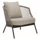 Stern Lounge-Sessel Odea Aluminium schwarz matt Kordel salt/Kissen Outdoorstoff cream
