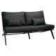 Stern Lounge-Sofa 2-Sitzer Jackie Aluminium schwarz matt Kissen 100% Polyacryl seidenschwarz