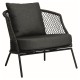 Stern Lounge-Sessel Odea Aluminium schwarz matt Kordel pepper/Kissen Outdoorstoff seidenschwarz