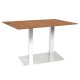 Stern Mailand Tischgestell Aluminium Edelstahloptik mit Tischplatte 130x80 cm Teak FSC-zertifiziert