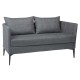 Stern Sofa 2-Sitzer Marta Aluminium Bezug und Kissen Outdoorstoff dunkelgrau/schiefergrau meliert