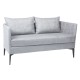 Stern Sofa 2-Sitzer Marta Aluminium Bezug und Kissen Outdoorstoff hellgrau/seidengrau meliert