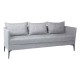 Stern Sofa 3-Sitzer Marta Aluminium Bezug und Kissen Outdoorstoff hellgrau/seidengrau meliert