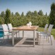 Stern New Levanto Set 5-teilig Aluminium greige bestehend aus 4 Sesseln mit Tisch Penta Teak 160 cm