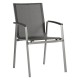 Stern NEW TOP Stapelsessel Aluminium graphit mit Textilenbezug silbergrau und Aluminiumarmlehnen anthrazit