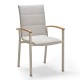 Stern Sessel Mick Aluminium greige Textilen Sesam gepolstert/Teakarmlehnen FSC®-zertifiziert