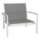 Stern Lounge-Sessel Skelby Aluminium weiß mit Bezug Textilen silber