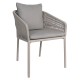 Stern Stapelsessel Jella Aluminium greige Kordel greige Kissenset 100% Polyacryl granitgrau