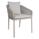Stern Stapelsessel Jella Aluminium greige Kordel greige Kissenset 100% Polyacryl perlgrau