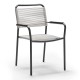 Stern Stapelsessel Joris Aluminium anthrazit matt Kordel Stone/Aluminiumarmlehnen anthrazit matt