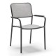 Stern Stapelsessel Joris Aluminium anthrazit matt Textilen Chia light/Aluminiumarmlehnen anthrazit matt