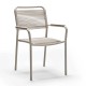 Stern Stapelsessel Joris Aluminium greige Kordel greige/Aluminiumarmlehnen greige