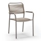 Stern Stapelsessel Joris Aluminium warmgrau Kordel warmgrau/Aluminiumarmlehnen warmgrau