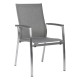 Stern Stapelsessel Mika Edelstahl Textilen Leinen grau Armlehne Aluminium anthrazit