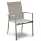 Stern Stapelsessel New Levanto Aluminium greige Textilen Sesam/Teakarmlehnen FSC®-zertifiziert