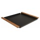 Stern Tablett ca. 48x40x3 cm mit Teakgriffen Aluminium schwarz matt