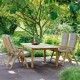 Stern Teakholz Gartensitzgarnituren Set 4x Malaga Klappsessel mit Tisch 160x90