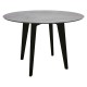 Stern Tisch Ø 110 cm Aluminium schwarz matt mit Tischplatte Silverstar 2.0 Zement hell