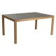 Stern Tisch 160x90 cm Teak Tischplatte Dekton Stone grau