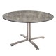 Stern Tisch Ø 134x74 cm, Edelstahl mit Tischplatte Silverstar 2.0, Tischunterkante 70cm, Dekor Zement