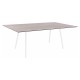 Stern Tisch 180x100cm Interno Rundrohr konisch Aluminium weiß/Tischplatte Silverstar 2.0 Stone light