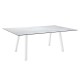 Stern Tisch 180x100cm Interno Vierkantrohr Alum.weiß Tischplatte Silverstar 2.0 Zement hell