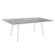 Stern Tisch 180x100cm Interno Vierkantrohr Alum.weiß Tischplatte Silverstar 2.0 Metallic grau