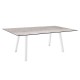 Stern Tisch 180x100cm Interno Vierkantrohr Alum.weiß Tischplatte Silverstar 2.0 Smoky