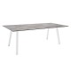 Stern Tisch 220x100cm Interno Vierkantrohr Alum.weiß Tischplatte Silverstar 2.0 Metallic grau