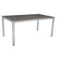 Stern Tisch 160x90 cm Edelstahl mit Tischplatte Silverstar Dekor Beton dunkel