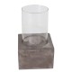 Stern Windlicht 20x20x45 cm aus Beton mit Glaszylinder