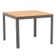 Zebra Bee Tisch 90x90 Aluminium graphite , Teaktischplatte 