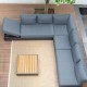 Zebra Cubo Neo Loungeset von Zebra 5-tlg. mit 3-Sitzer, 2-Sitzer, Ecke, Mittelelement und Kaffeetisch Aluminium graphit inkl. wasserdichte Kissen sutton grey