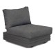 Zebra Cubo Neo Lounge 1-Sitzer Alu-Gestell, pulverbeschichtet graphite, inkl. wasserdichte Kissen sutton grey, Rücken einklappbar 