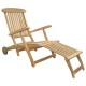 Zebra Deckchair Bueno Massives Teak, Edelstahlbeschläge, ergonomisch, mit Rollen, Fußteil abnehmbar