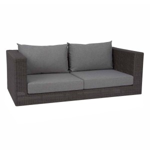 Stern Fontana Korpus 2-Sitzer-Sofa Geflecht basaltgrau inkl. Sitz- und Rückenkissen seidengrau 100% Polyacryl mit Reißverschluss