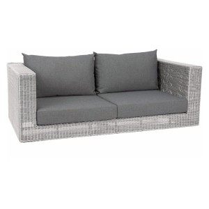 Stern Fontana Korpus 2-Sitzer Sofa Geflecht Vintage weiß inkl. Sitz- und Rückenkissen seidengrau 100% Polyacryl mit Reißverschluss