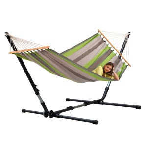 Doppel-Hängematte Santiago mit Metall Hängemattengestell Universal Grande