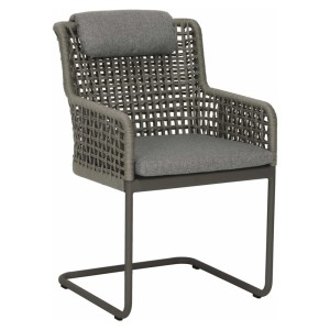 Stern GRETA Freischwinger Aluminium anthrazit mit Synthetikfaser platin inkl. Sitz- und Rückenkissen seidengrau, 100% Polyacryl mit Reißverschluss