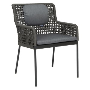 Stern GRETA Sessel Aluminium anthrazit mit Synthetikfaser platin inkl. Sitz- und Rückenkissen seidengrau, 100% Polyacryl mit Reißverschluss