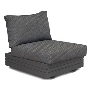 Zebra Cubo Neo Lounge 1-Sitzer Alu-Gestell, pulverbeschichtet graphite, inkl. wasserdichte Kissen sutton grey, Rücken einklappbar 