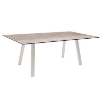 Stern Tisch INTERNO Vierkantrohr 180x100x75 cm Edelstahl mit Tischplatte Silverstar 2.0 Smoky